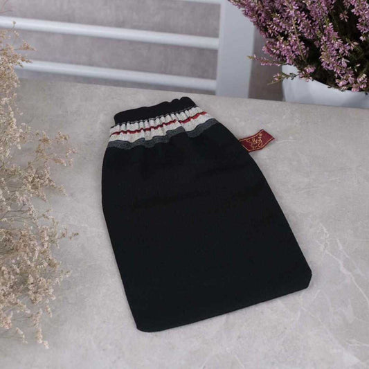 Siyah Klasik Hamam Kesesi – Çapraz Dokuma | %100 Viskoz